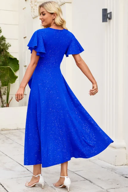 ZZV Atelier Sapphire Starlight Formal Prom Gown Back View