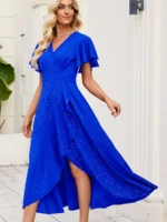 ZZV Atelier Sapphire Starlight Shimmer Crepe Fabric Detail